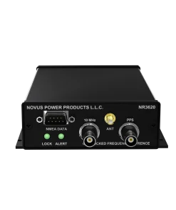 Nr3620 10 MHz gnss locked frequency reference. features low phase noise, NMEA and PPS out